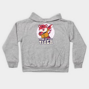 Chinese New Year 2022 Funny Dabbing Tiger Kids Hoodie